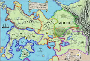 Mapa de Los cuatro rincones de la civilización
